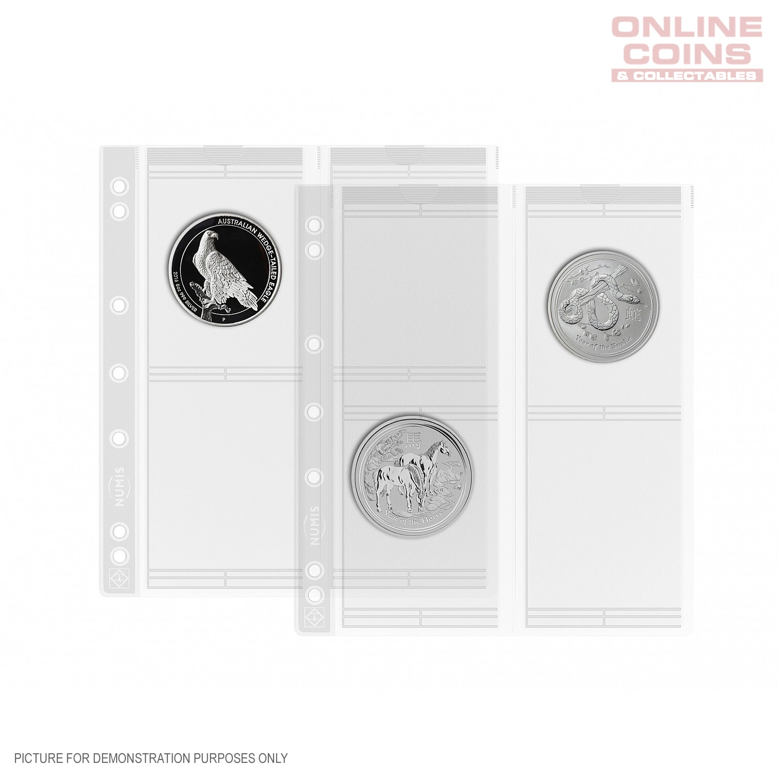 Lighthouse - Numis 66 Clear Coin Album Pages - Packet of 5